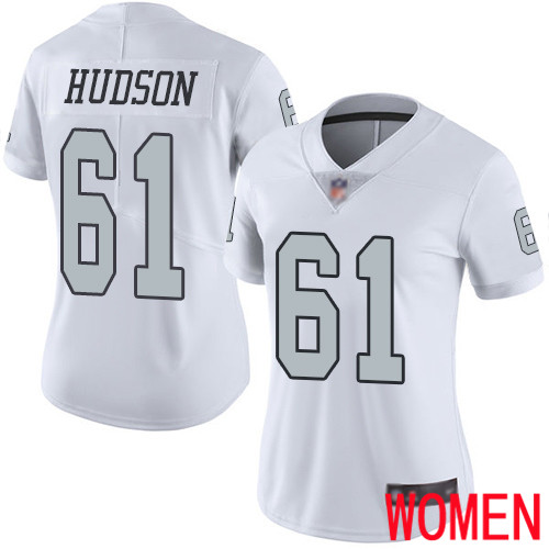 Oakland Raiders Limited White Women Rodney Hudson Jersey NFL Football #61 Rush Vapor Untouchable Jersey->women nfl jersey->Women Jersey